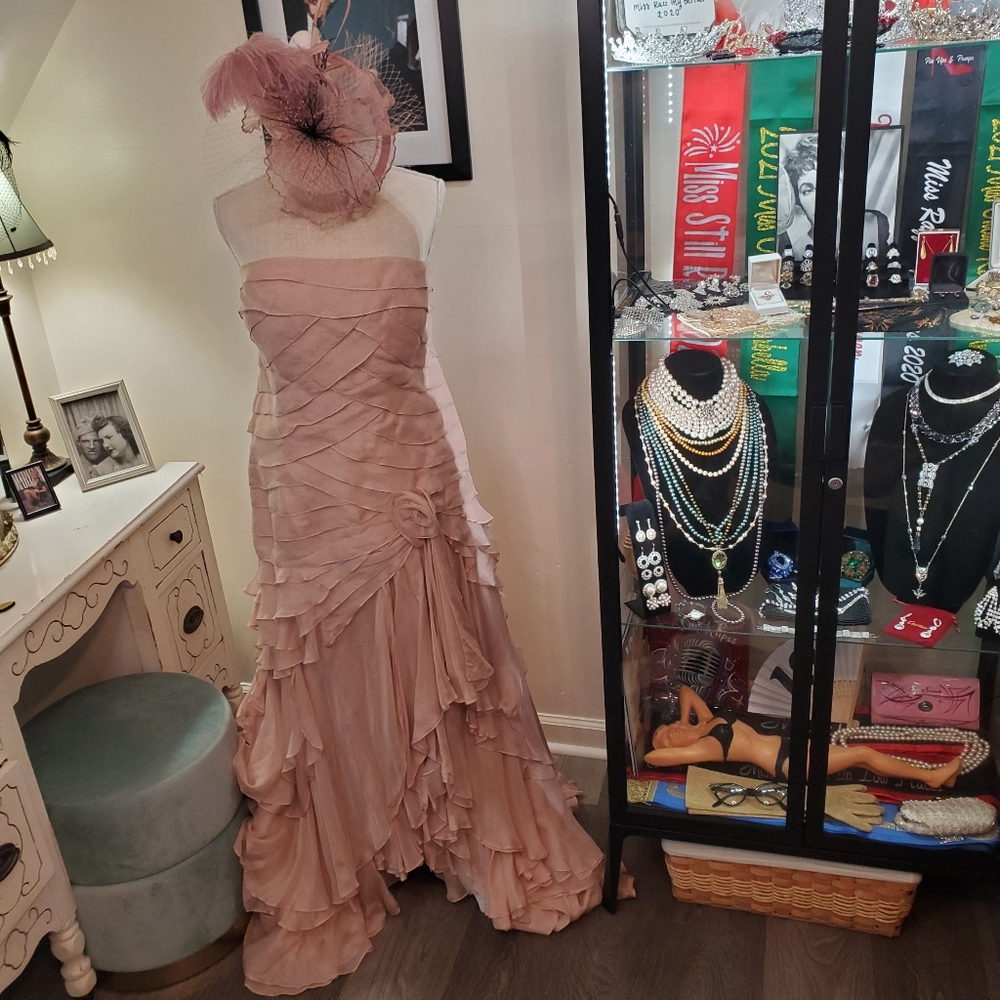 Silk Ruffled Formal Dress